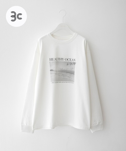 URBAN RESEARCH Sonny Label(アーバンリサーチサニーレーベル)の「『ユニセックス』UpDRIFT フォトプリントロングTシャツ(Tシャツ/カットソー・レディース・スミクロ/オフホワイト・MEDIUM/LARGE)」の2枚目の写真