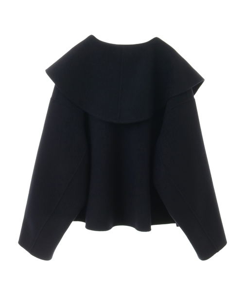 martinique（マルティニーク）の「【CURRENTAGE/カレンテージ】Double face cloth short coat（ステンカラーコート・レディース・ネイビー/サックスブルー・FREE）」の9枚目の写真