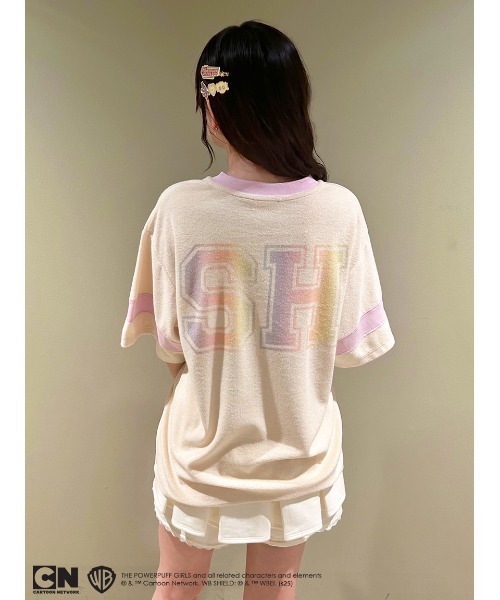 スナイデルホーム パワーパフ ガールズ パイルオーバーシャツ ブラウン SNIDEL HOME｜【The Powerpuff Girls】パイルオーバーシャツ
