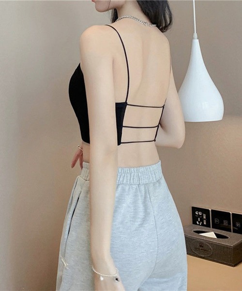 Lace Ladies(レースレディース)の「ソリッドカラー バック スケルトン ベーシック ハーフトップ(チューブトップ・レディース・グレー/ブラック/ベージュ/ホワイト・FREE)」の1枚目の写真