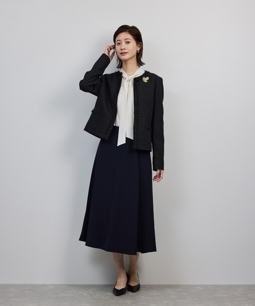 ROPÉ ミックスツイードノーカラージャケット ミックスツイードノーカラージャケット（ノーカラージャケット）｜ROPE