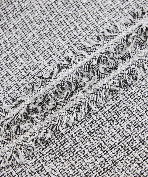 ミックスツイードノーカラージャケット（ノーカラージャケット）｜ROPE