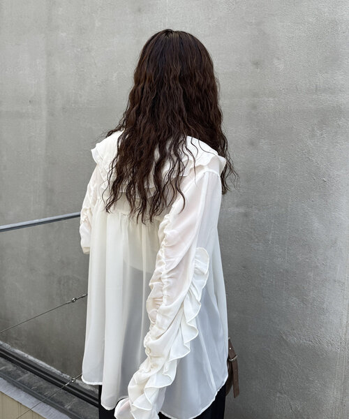 【セール】[mline]ラッフルブラウス（シャツ/ブラウス）｜mline（エムライン）