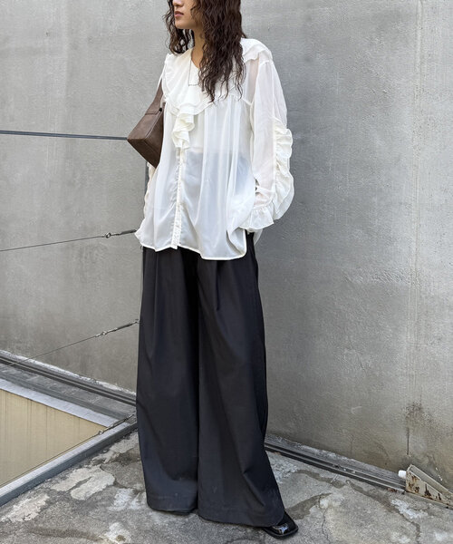 【セール】[mline]ラッフルブラウス（シャツ/ブラウス）｜mline（エムライン）