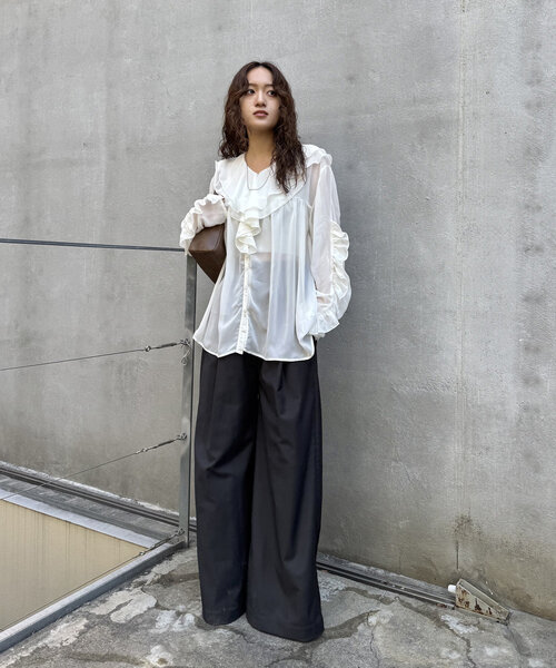 【セール】[mline]ラッフルブラウス（シャツ/ブラウス）｜mline（エムライン）