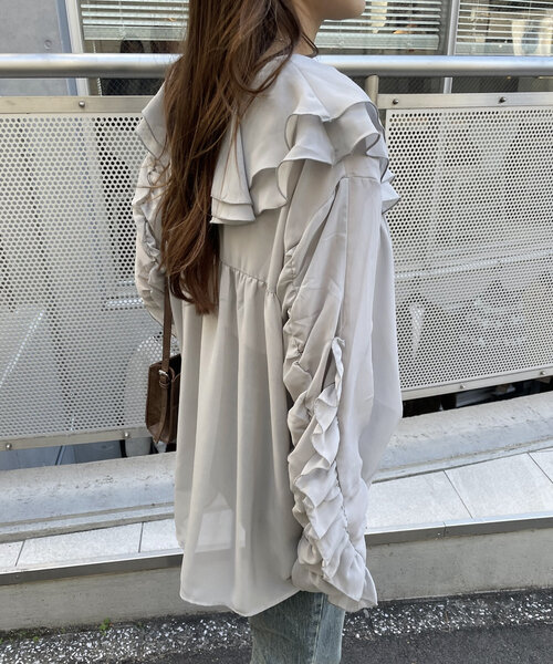 【セール】[mline]ラッフルブラウス（シャツ/ブラウス）｜mline（エムライン）