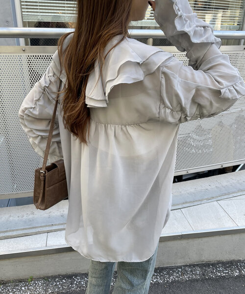 【セール】[mline]ラッフルブラウス（シャツ/ブラウス）｜mline（エムライン）