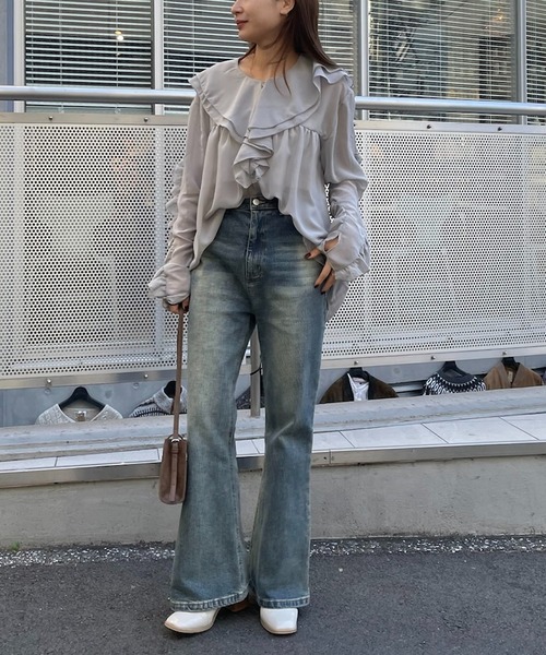 【セール】[mline]ラッフルブラウス（シャツ/ブラウス）｜mline（エムライン）