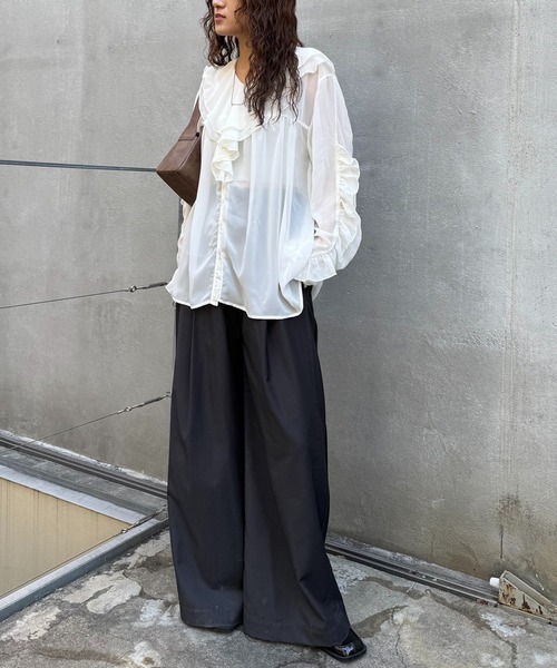 【セール】[mline]ラッフルブラウス（シャツ/ブラウス）｜mline（エムライン）