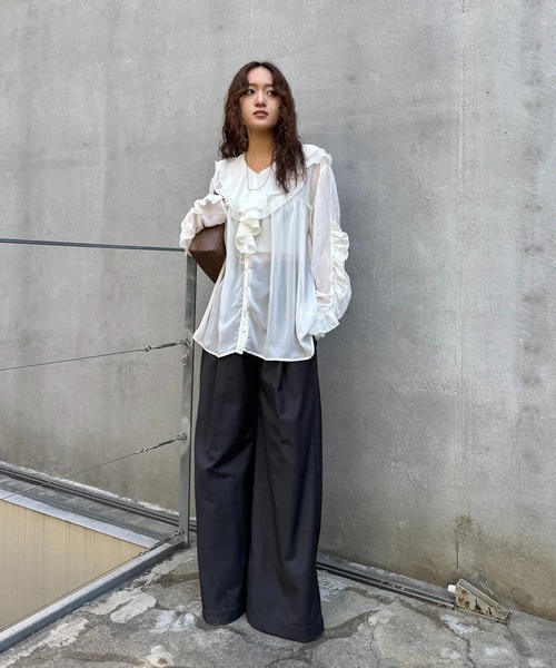 【セール】[mline]ラッフルブラウス（シャツ/ブラウス）｜mline（エムライン）