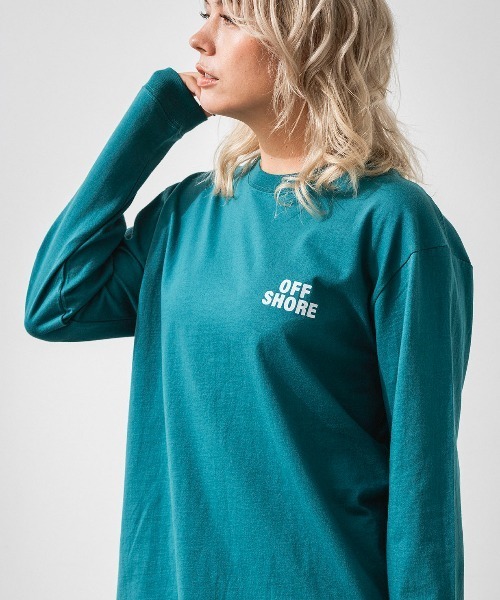 OFFSHORE（オフショア）の「SURFBOARD L/S TEE/サーフボード ロングスリーブティ（Tシャツ/カットソー・メンズ・グリーン/ホワイト・XL/L/M/S）」の3枚目の写真