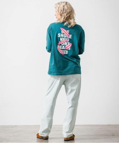 OFFSHORE（オフショア）の「SURFBOARD L/S TEE/サーフボード ロングスリーブティ（Tシャツ/カットソー・メンズ・グリーン/ホワイト・XL/L/M/S）」の9枚目の写真