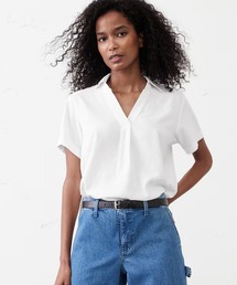 BANANA REPUBLIC FACTORY STORE リネンブレンド 襟付きトップス