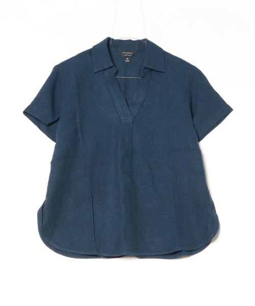 00s Banana Republic リネン オープンカラーシャツ 短丈 開襟 00s Banana Republic リネン オープンカラーシャツ 短丈 開襟