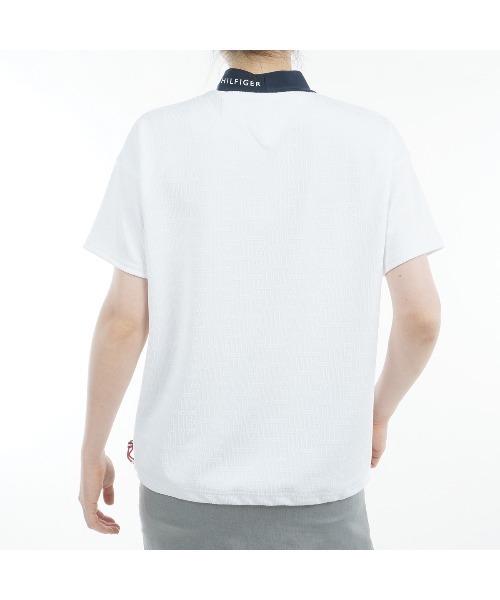 TOMMY HILFIGER GOLF（トミー ヒルフィガー ゴルフ）の「ｼﾞｬｶｰﾄﾞﾘﾗｯｸｽ 半袖ﾓｯｸﾈｯｸ（その他トップス・レディース・ホワイト/ネイビー・L/M/S/LL）」の4枚目の写真