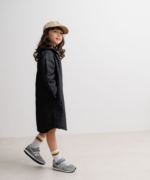 BAYFLOW（ベイフロー）の「[羽織りでも、一枚着としても♪]ラメデニムワンピ(KIDS)（ワンピース・キッズ・ブルー/ブラック・130cm/120cm/110cm/150cm/140cm）」の16枚目の写真