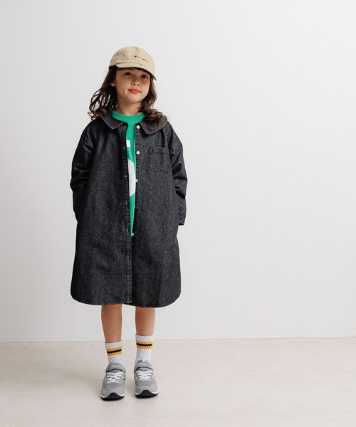 BAYFLOW（ベイフロー）の「[羽織りでも、一枚着としても♪]ラメデニムワンピ(KIDS)（ワンピース・キッズ・ブルー/ブラック・130cm/120cm/110cm/150cm/140cm）」の14枚目の写真