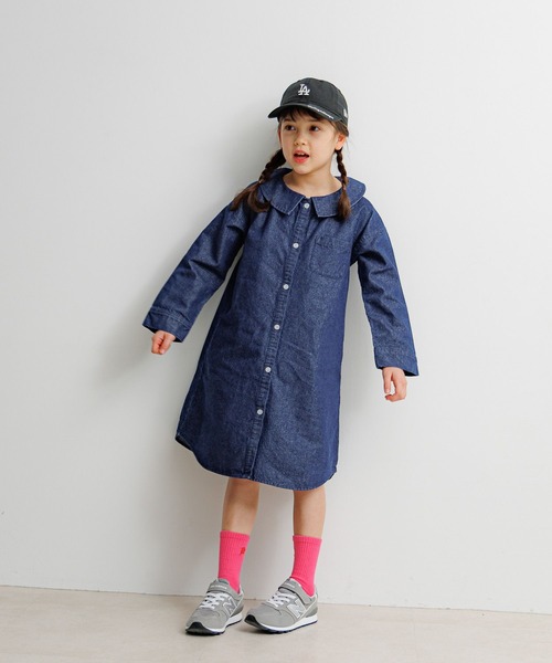 BAYFLOW（ベイフロー）の「[羽織りでも、一枚着としても♪]ラメデニムワンピ(KIDS)（ワンピース・キッズ・ブルー/ブラック・130cm/120cm/110cm/150cm/140cm）」の10枚目の写真