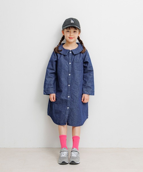 BAYFLOW（ベイフロー）の「[羽織りでも、一枚着としても♪]ラメデニムワンピ(KIDS)（ワンピース・キッズ・ブルー/ブラック・130cm/120cm/110cm/150cm/140cm）」の9枚目の写真