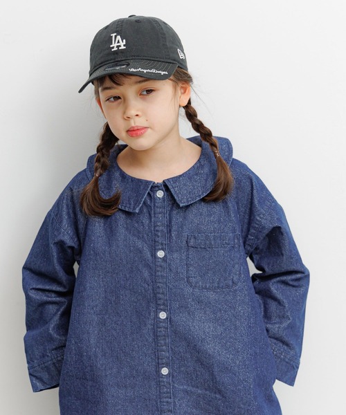 BAYFLOW（ベイフロー）の「[羽織りでも、一枚着としても♪]ラメデニムワンピ(KIDS)（ワンピース・キッズ・ブルー/ブラック・130cm/120cm/110cm/150cm/140cm）」の4枚目の写真