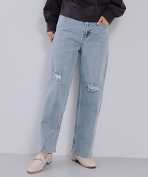 OPAQUE.CLIP | 《SS-LLsize》ストレッチダメージストレートデニム【洗濯機洗い可】(その他パンツ)