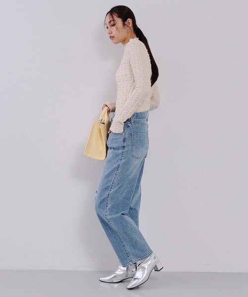 OPAQUE.CLIP（オペークドットクリップ）の「《SS-LLsize》ストレッチダメージストレートデニム【洗濯機洗い可】（その他パンツ・レディース・ブルー/サックスブルー・34/36/38/40/42）」の20枚目の写真