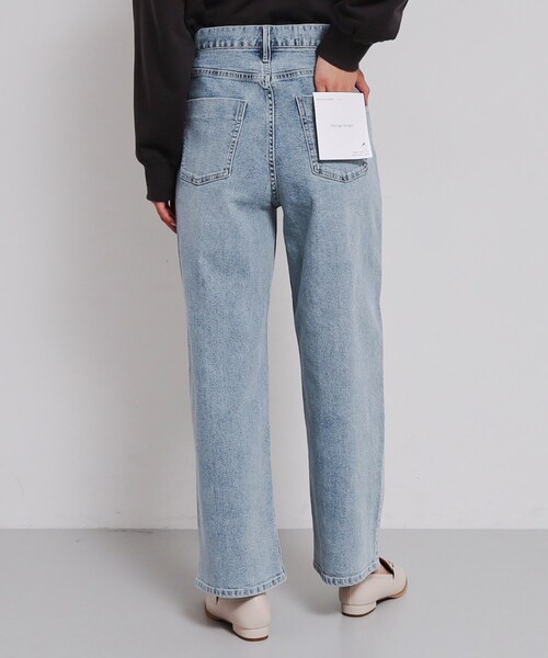 OPAQUE.CLIP（オペークドットクリップ）の「《SS-LLsize》ストレッチダメージストレートデニム【洗濯機洗い可】（その他パンツ・レディース・ブルー/サックスブルー・34/36/38/40/42）」の9枚目の写真