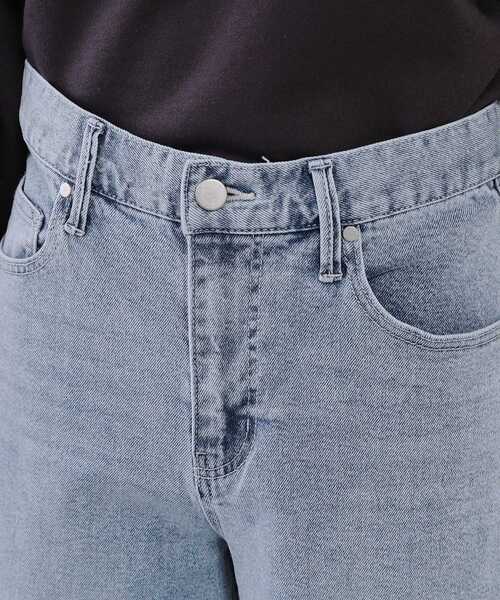 OPAQUE.CLIP（オペークドットクリップ）の「《SS-LLsize》ストレッチダメージストレートデニム【洗濯機洗い可】（その他パンツ・レディース・ブルー/サックスブルー・34/36/38/40/42）」の10枚目の写真