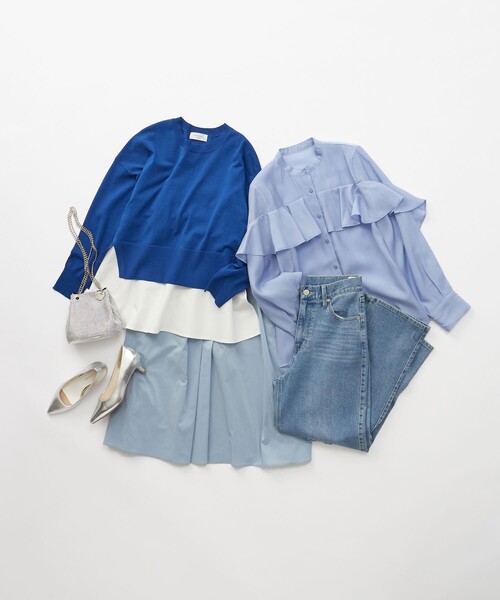 OPAQUE.CLIP（オペークドットクリップ）の「《SS-LLsize》ストレッチダメージストレートデニム【洗濯機洗い可】（その他パンツ・レディース・ブルー/サックスブルー・34/36/38/40/42）」の16枚目の写真