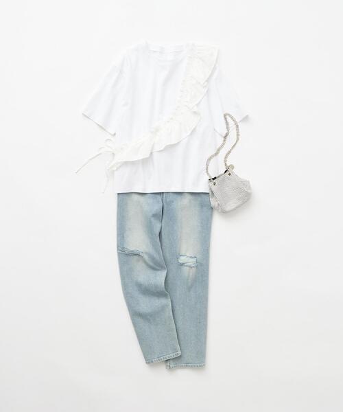 OPAQUE.CLIP（オペークドットクリップ）の「《SS-LLsize》ストレッチダメージストレートデニム【洗濯機洗い可】（その他パンツ・レディース・ブルー/サックスブルー・34/36/38/40/42）」の17枚目の写真