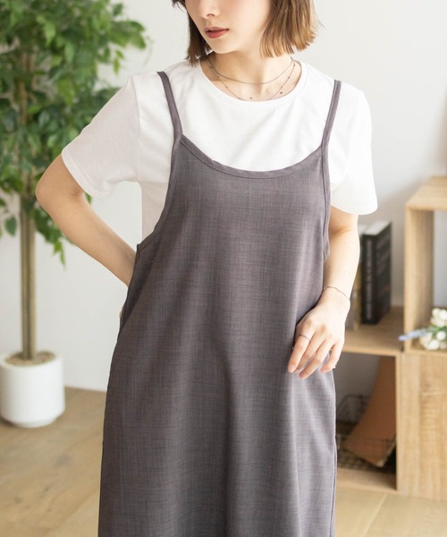 NAVY（ネイビー）の「NAVY 杢麻ライクキャミワンピースアンサンブル（ワンピース・レディース・ブラック/ダークグレー/マスタード・M/L）」の11枚目の写真