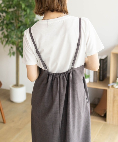 NAVY（ネイビー）の「NAVY 杢麻ライクキャミワンピースアンサンブル（ワンピース・レディース・ブラック/ダークグレー/マスタード・M/L）」の13枚目の写真