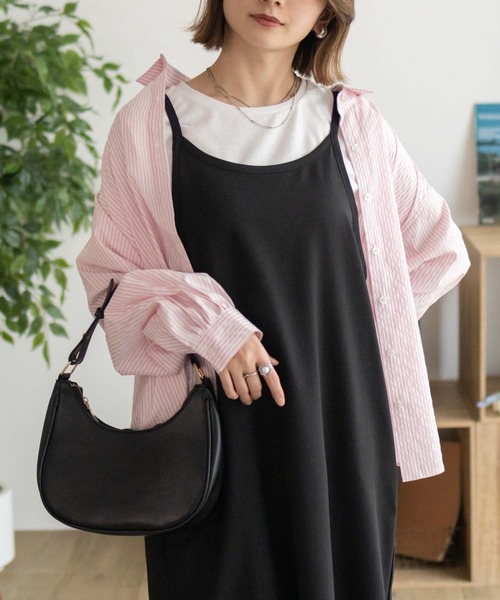 NAVY（ネイビー）の「NAVY 杢麻ライクキャミワンピースアンサンブル（ワンピース・レディース・ブラック/ダークグレー/マスタード・M/L）」の17枚目の写真