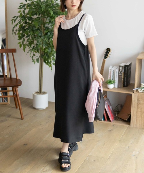 NAVY（ネイビー）の「NAVY 杢麻ライクキャミワンピースアンサンブル（ワンピース・レディース・ブラック/ダークグレー/マスタード・M/L）」の16枚目の写真