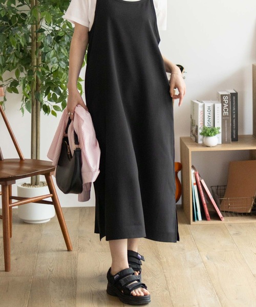 NAVY（ネイビー）の「NAVY 杢麻ライクキャミワンピースアンサンブル（ワンピース・レディース・ブラック/ダークグレー/マスタード・M/L）」の20枚目の写真