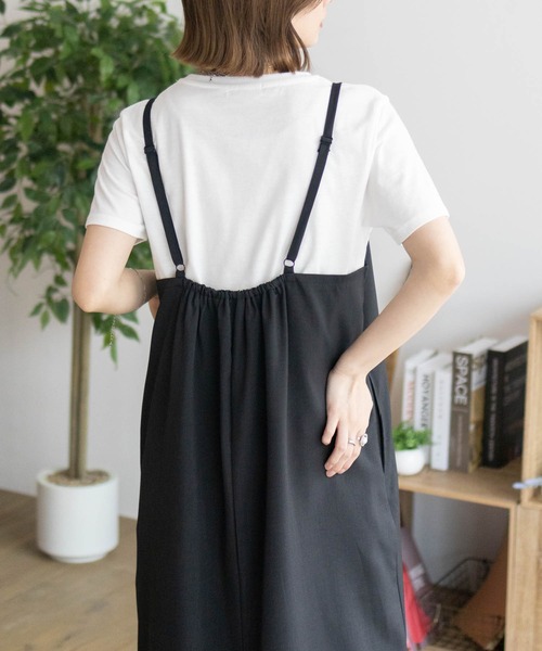 NAVY（ネイビー）の「NAVY 杢麻ライクキャミワンピースアンサンブル（ワンピース・レディース・ブラック/ダークグレー/マスタード・M/L）」の19枚目の写真