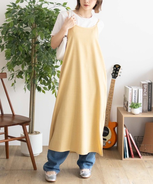 NAVY（ネイビー）の「NAVY 杢麻ライクキャミワンピースアンサンブル（ワンピース・レディース・ブラック/ダークグレー/マスタード・M/L）」の22枚目の写真