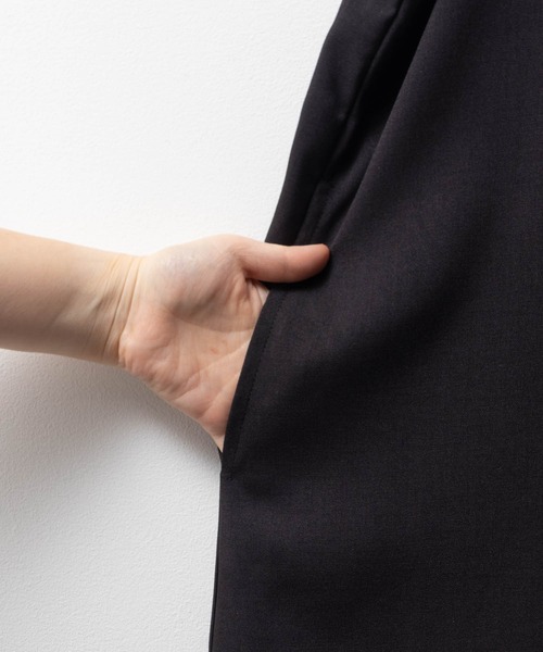 NAVY（ネイビー）の「NAVY 杢麻ライクキャミワンピースアンサンブル（ワンピース・レディース・ブラック/ダークグレー/マスタード・M/L）」の5枚目の写真