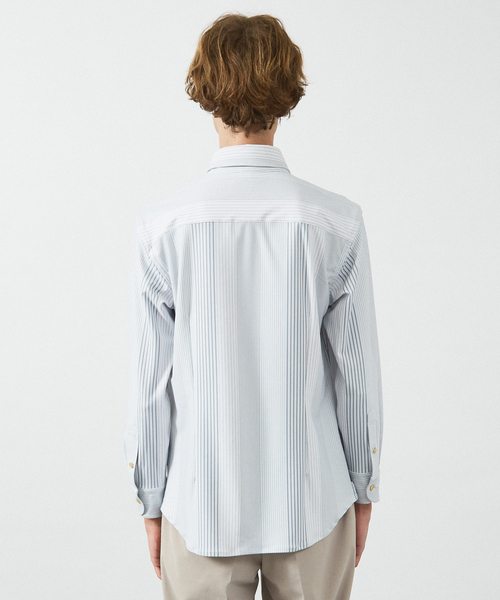ABAHOUSE（アバハウス）の「【FLEX SHIRTS】360°ストレッチ パッチワークストライプシャツ / 長袖シャツ（シャツ/ブラウス・メンズ・ブルー/ライトグレー・46/50/44/48）」の6枚目の写真