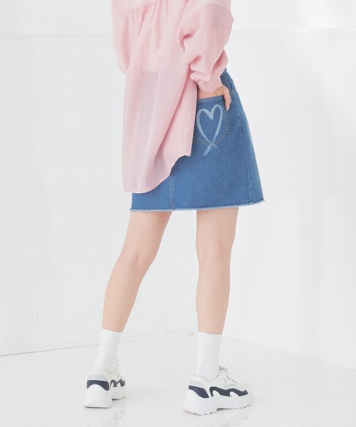 Honeys(ハニーズ)の「デニムミニスカート(デニムスカート・レディース・グレー/ライトインディゴブルー/サックスブルー系・3L/L/LL/M/S)」の13枚目の写真