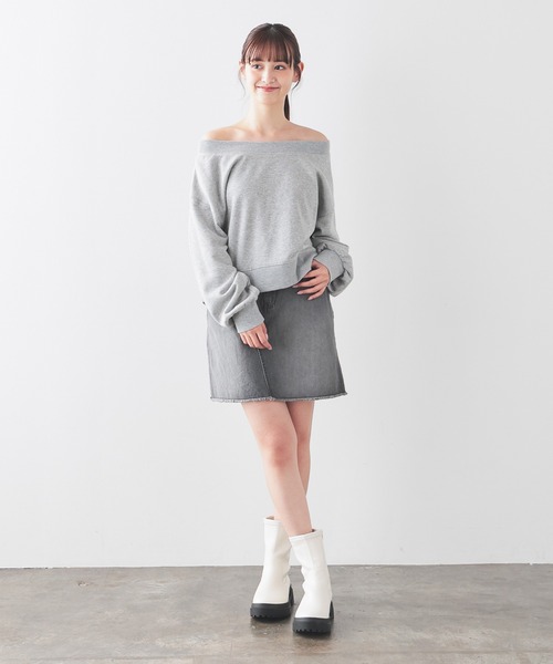 Honeys(ハニーズ)の「デニムミニスカート(デニムスカート・レディース・グレー/ライトインディゴブルー/サックスブルー系・3L/L/LL/M/S)」の14枚目の写真