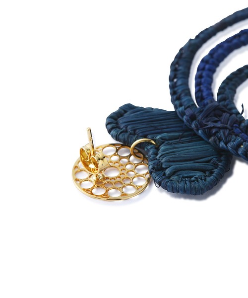 ROSE BUD（ローズバッド）の「(JALDIN DEL CIELO)ハートモチーフ×フープピアス（ピアス（両耳用）・レディース・ネイビー・ONE SIZE）」の4枚目の写真