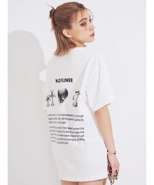 EVRIS（エヴリス）の「ショルダーカッティングBIGTシャツ（Tシャツ/カットソー・レディース・ベージュ/ホワイト/ブルー・FREE）」の6枚目の写真