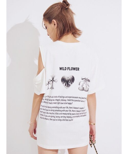 EVRIS（エヴリス）の「ショルダーカッティングBIGTシャツ（Tシャツ/カットソー・レディース・ベージュ/ホワイト/ブルー・FREE）」の7枚目の写真