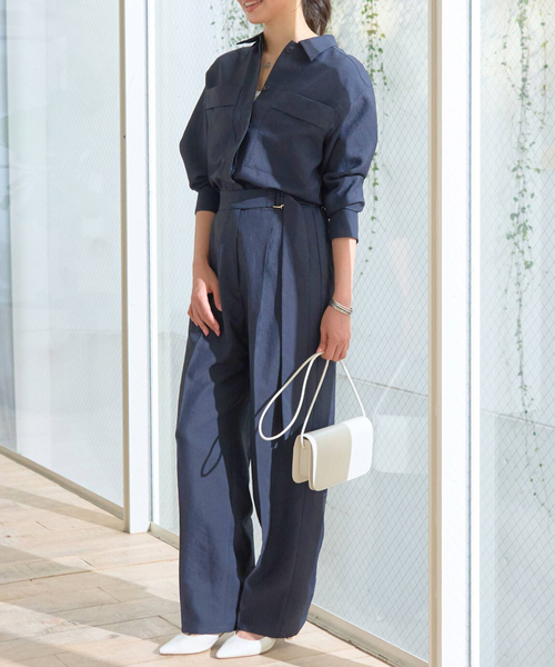 Rouge vif（ルージュヴィフ）の「オールインワン ジャンプスーツ（つなぎ/オールインワン・レディース・ホワイト/ネイビー・38/36）」の2枚目の写真