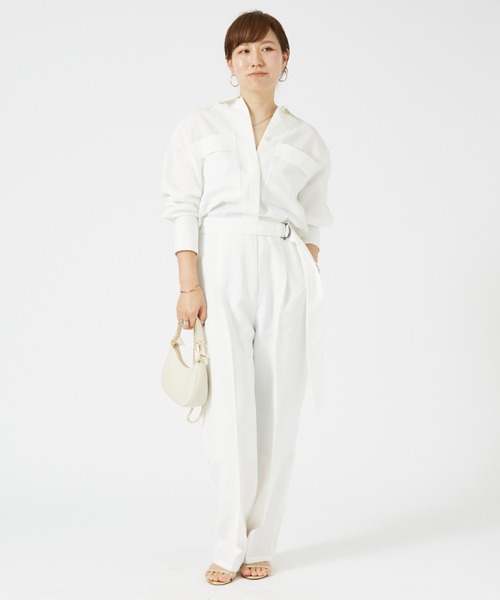 Rouge vif（ルージュヴィフ）の「オールインワン ジャンプスーツ（つなぎ/オールインワン・レディース・ホワイト/ネイビー・38/36）」の3枚目の写真