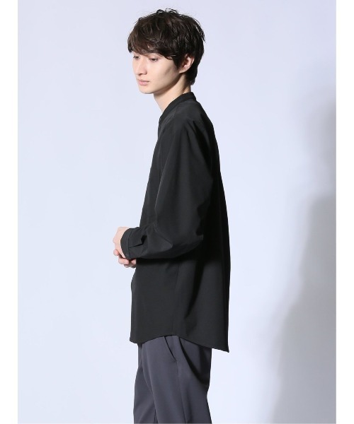 m.f.editorial（エムエフエディトリアル）の「【ストレッチ ハンドウォッシャブル】m.f.エディトリアル メンズ ストレッチ バンドカラー長袖シャツ（シャツ/ブラウス・メンズ・ブラック/ベージュ・MEDIUM/LARGE/X-LARGE）」の14枚目の写真