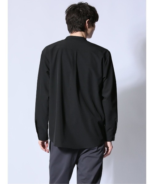 m.f.editorial（エムエフエディトリアル）の「【ストレッチ ハンドウォッシャブル】m.f.エディトリアル メンズ ストレッチ バンドカラー長袖シャツ（シャツ/ブラウス・メンズ・ブラック/ベージュ・MEDIUM/LARGE/X-LARGE）」の15枚目の写真