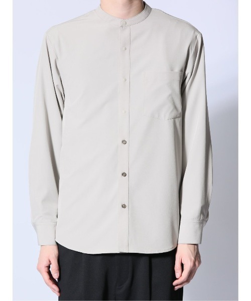 m.f.editorial（エムエフエディトリアル）の「【ストレッチ ハンドウォッシャブル】m.f.エディトリアル メンズ ストレッチ バンドカラー長袖シャツ（シャツ/ブラウス・メンズ・ブラック/ベージュ・MEDIUM/LARGE/X-LARGE）」の19枚目の写真