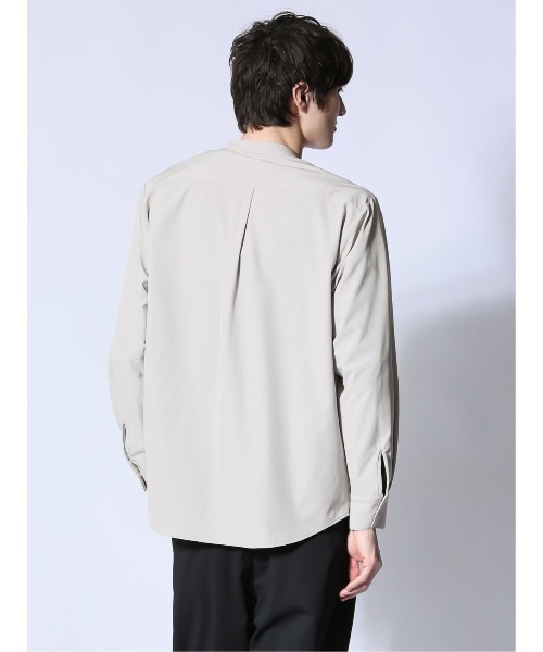 m.f.editorial（エムエフエディトリアル）の「【ストレッチ ハンドウォッシャブル】m.f.エディトリアル メンズ ストレッチ バンドカラー長袖シャツ（シャツ/ブラウス・メンズ・ブラック/ベージュ・MEDIUM/LARGE/X-LARGE）」の7枚目の写真